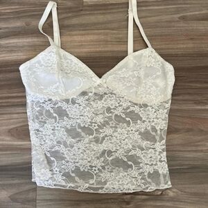White Lace Sheer Camisole Top